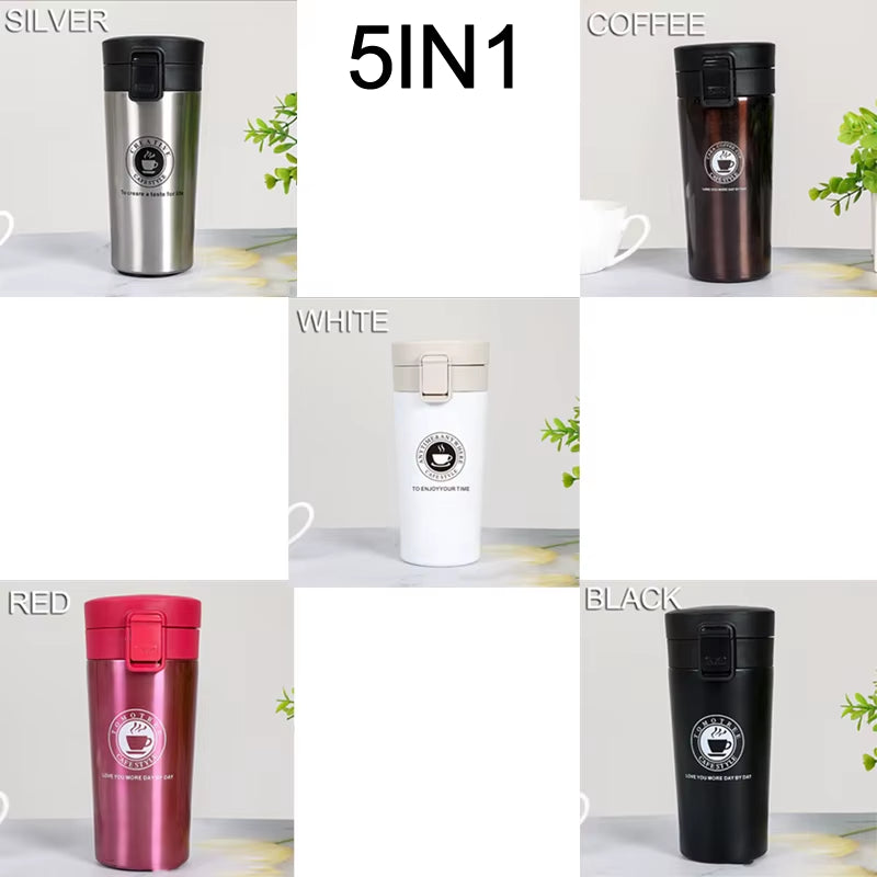 0.5L Thermal Mug Double Wall 304 Stainless Steel Coffee Cup Vacuum Flask Thermos Water Bottle Tea Coffee Leak-Proof Thermos Mug