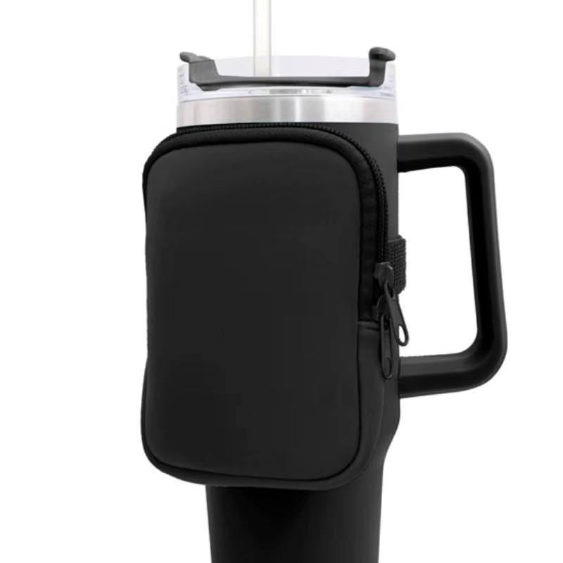 Water Bottle Pouch for for Stanley Cup 40Oz/20Oz/30Oz Water Bottle Caddy Neoprene Tumbler Bag for Cards Keys Wallet Earphone