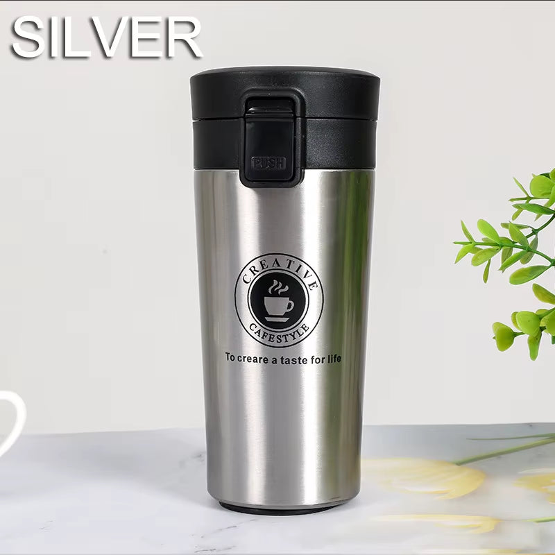 0.5L Thermal Mug Double Wall 304 Stainless Steel Coffee Cup Vacuum Flask Thermos Water Bottle Tea Coffee Leak-Proof Thermos Mug